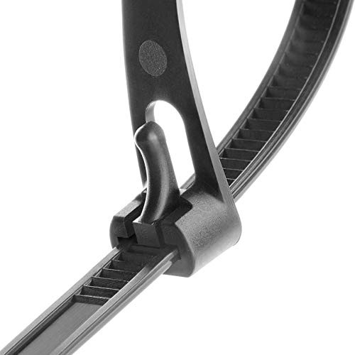 Helonge Reusable Zip Ties, 100 Pcs Assorted Fastening Cable Ties 6" Black