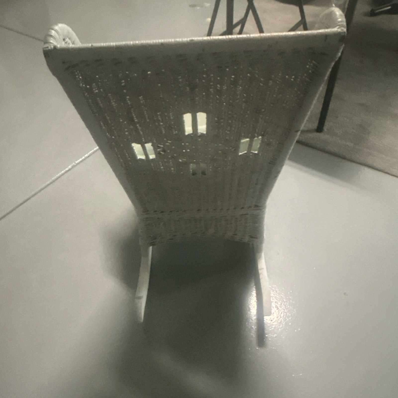 White Wicker Rocking Chair with Personalized Cushion for Bedroom or Living Room