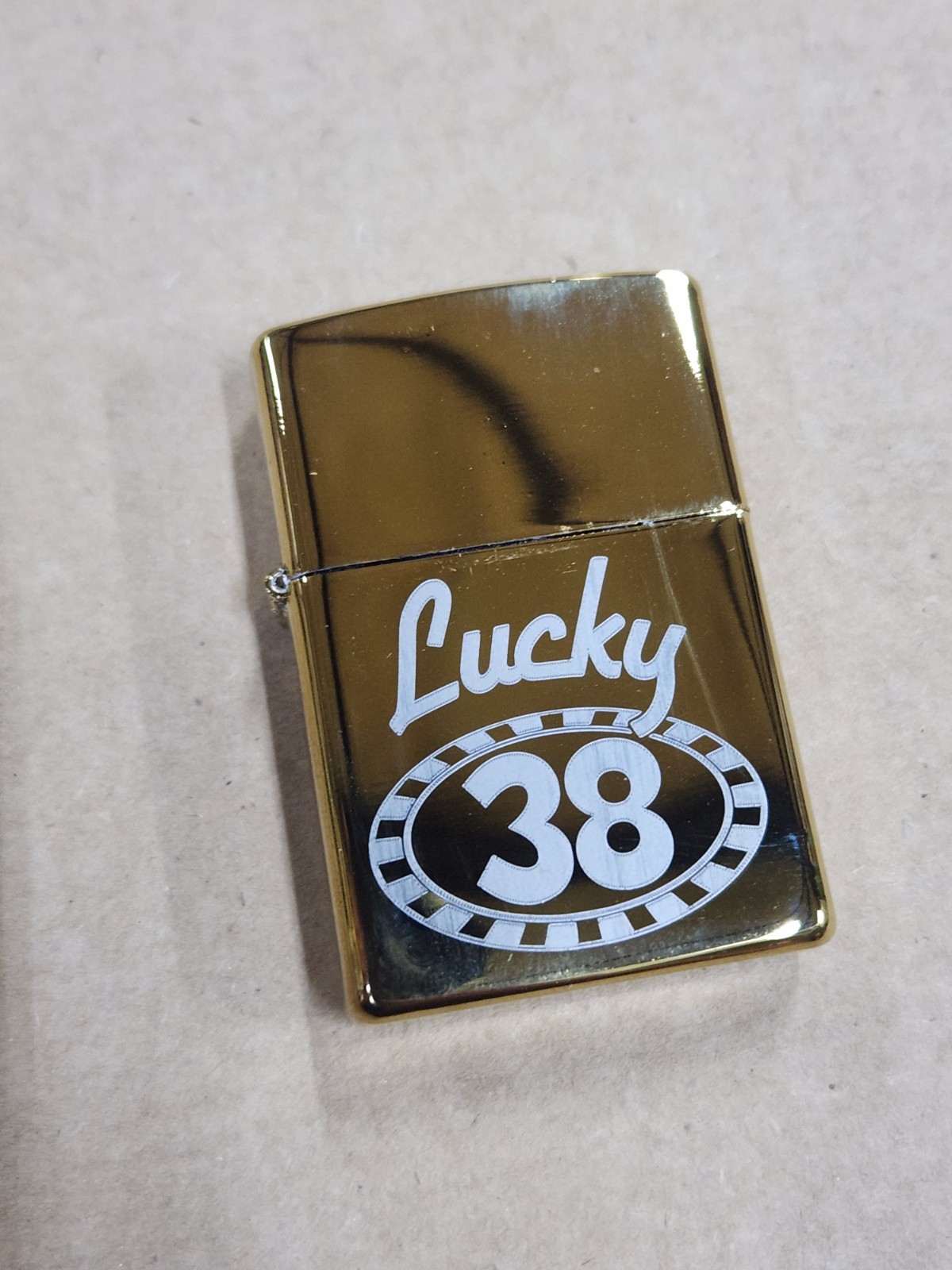 Custom Laser Engraved Flip Top Lighter Fallout New Vegas Lucky 38 Brass