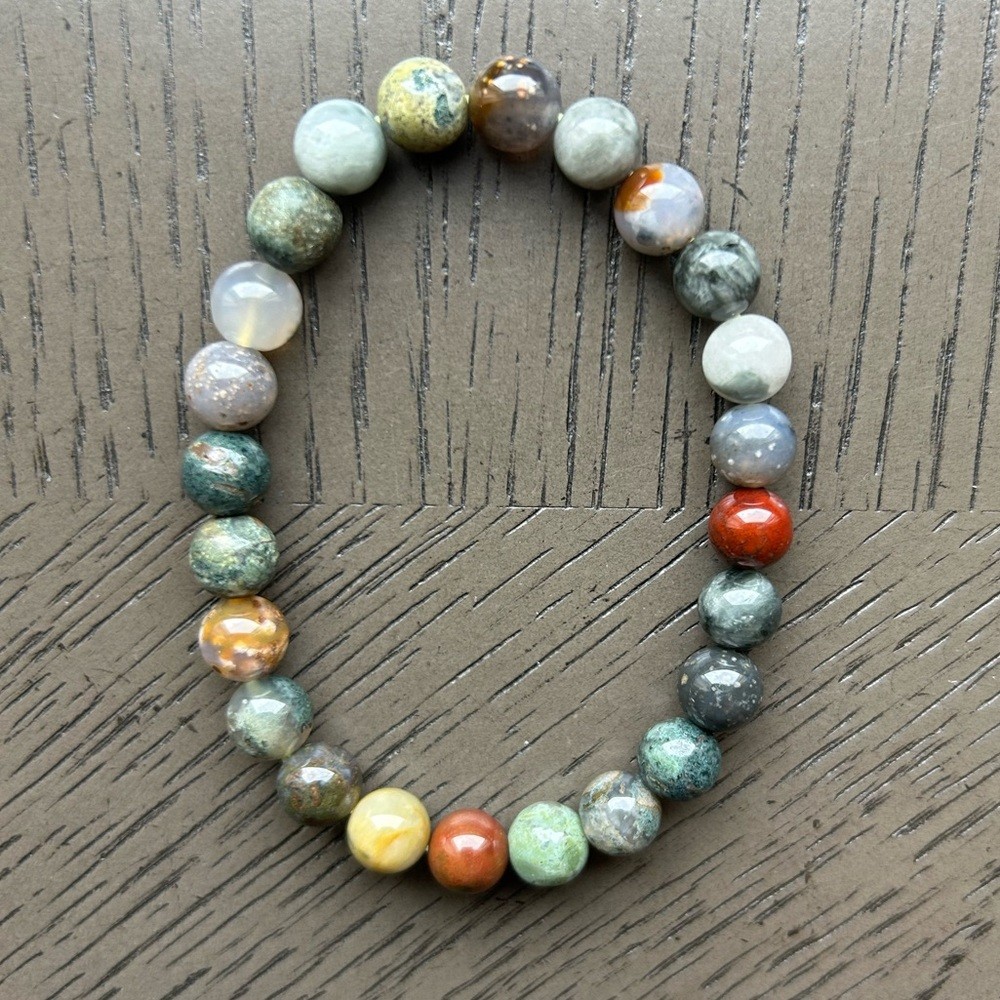 Galaxy agate/Eagle eye bracelet 7-8mm SIZE 6.5-7’
