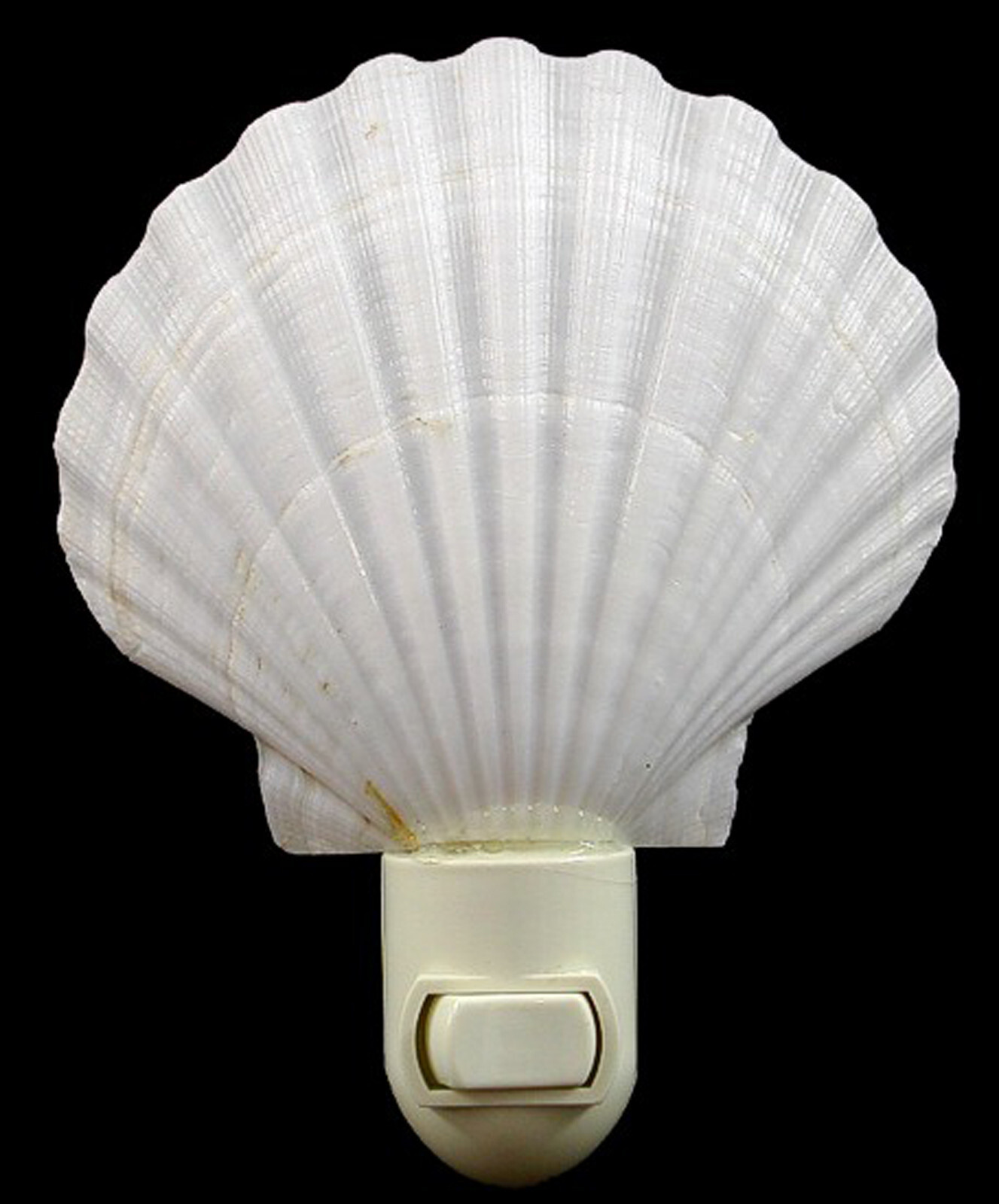 Seashell Night Light White Scallop Shell Decorative Beach Decor on/off switch