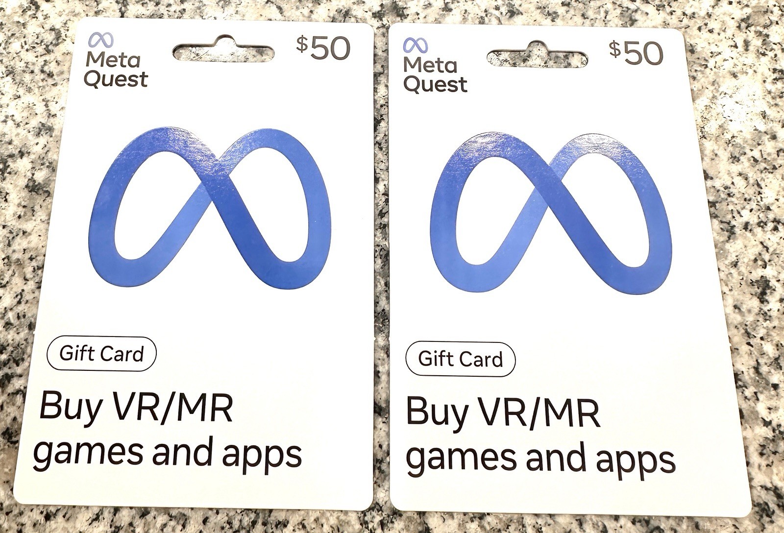 Two $50 Meta Quest Redeemable Gift Cards ($100 value) VR/MR games and apps