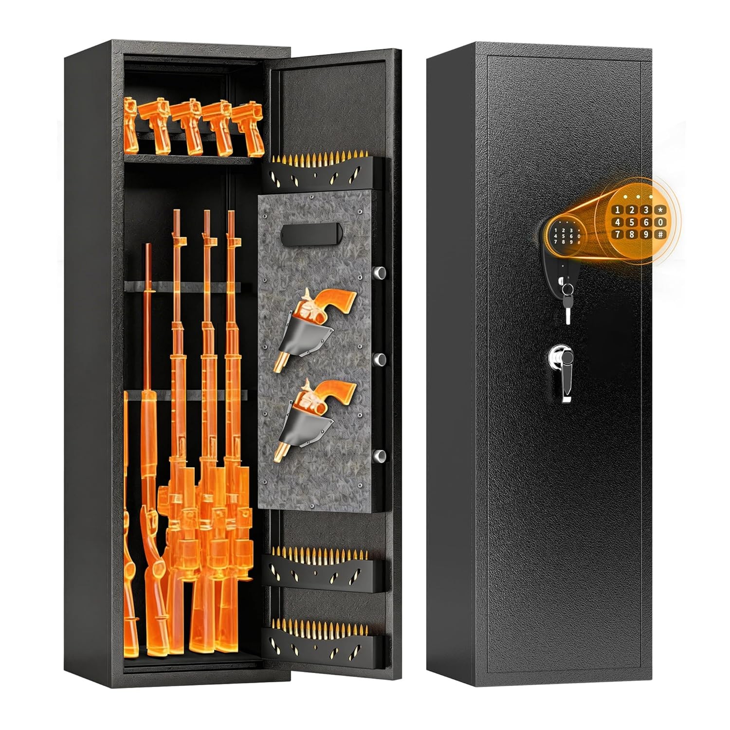 Gun Safe Rifle Pistol Storage Cabinet Gun Locker Safe Firearm Home Security