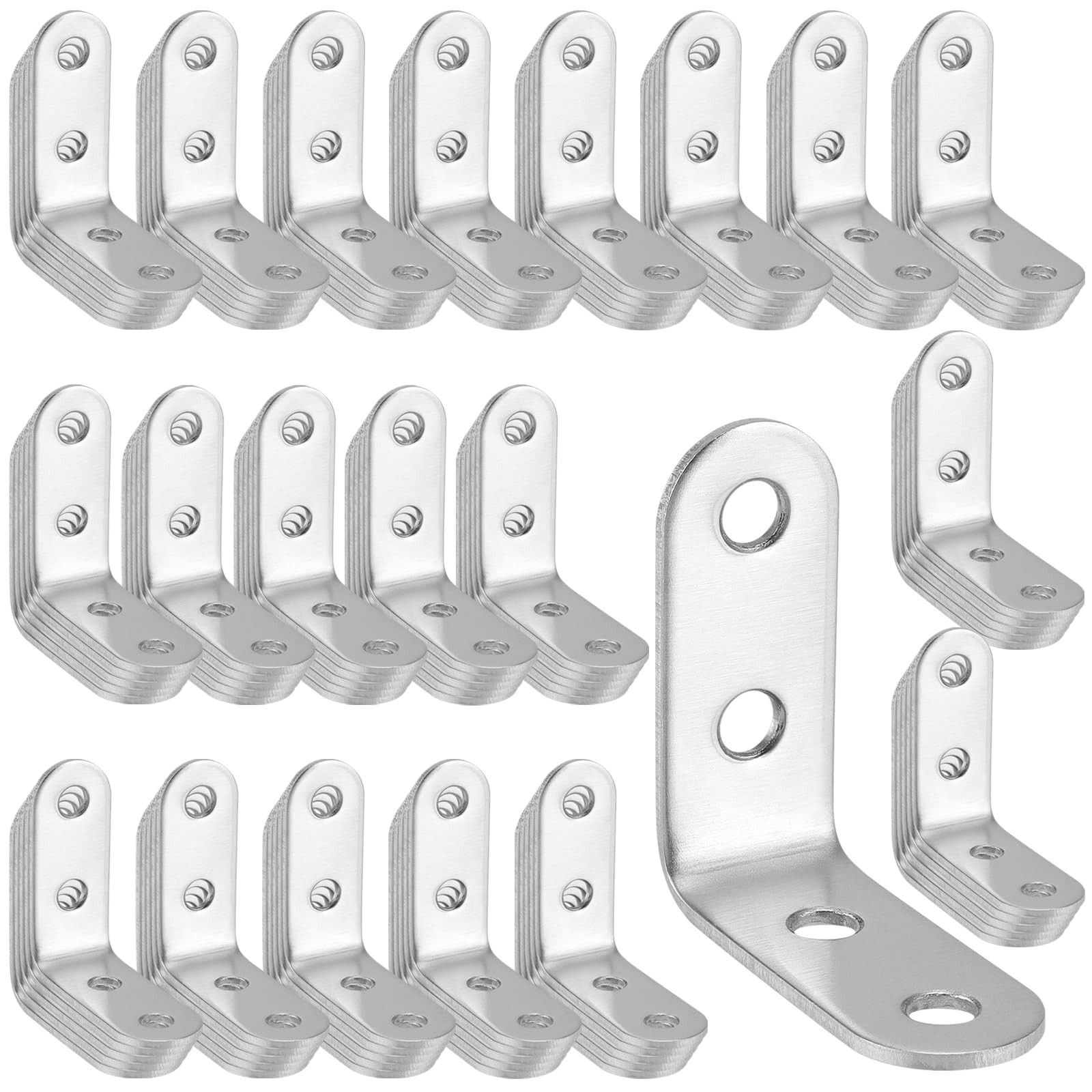 100 PCS 40x40x16mm L Bracket Corner Brace Joint Right Angle 90 Degree Steel
