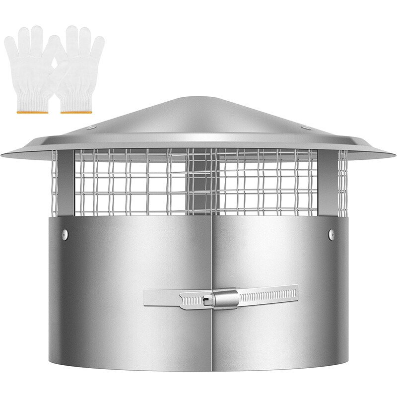 Adjustable Chimney Cap Galvanized Steel Round Roof Rain Cover Spark Arrestor