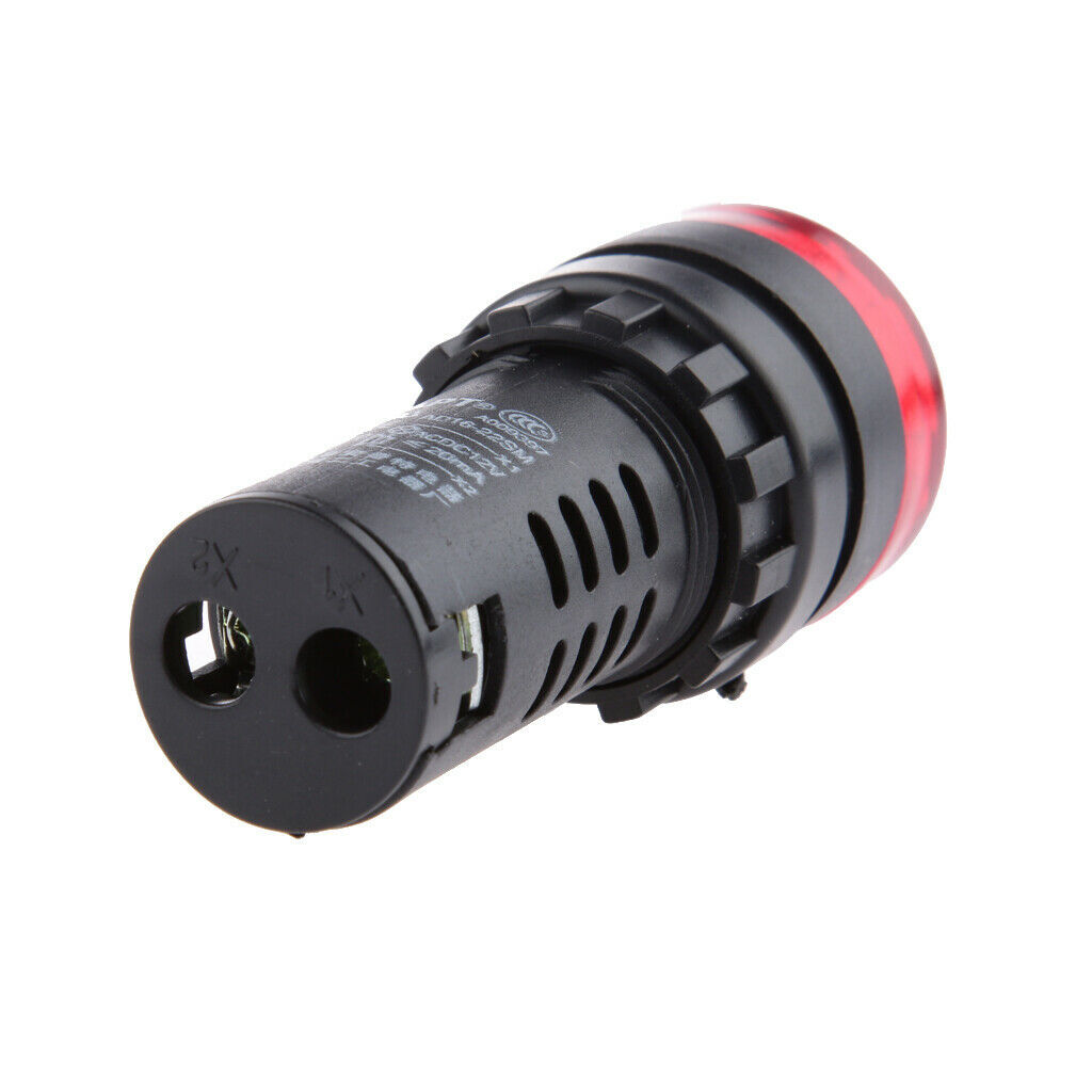 2 Pack DC 12V Red LED Buzzer Alarm Signal Indicator Flash Light Panel Mount c