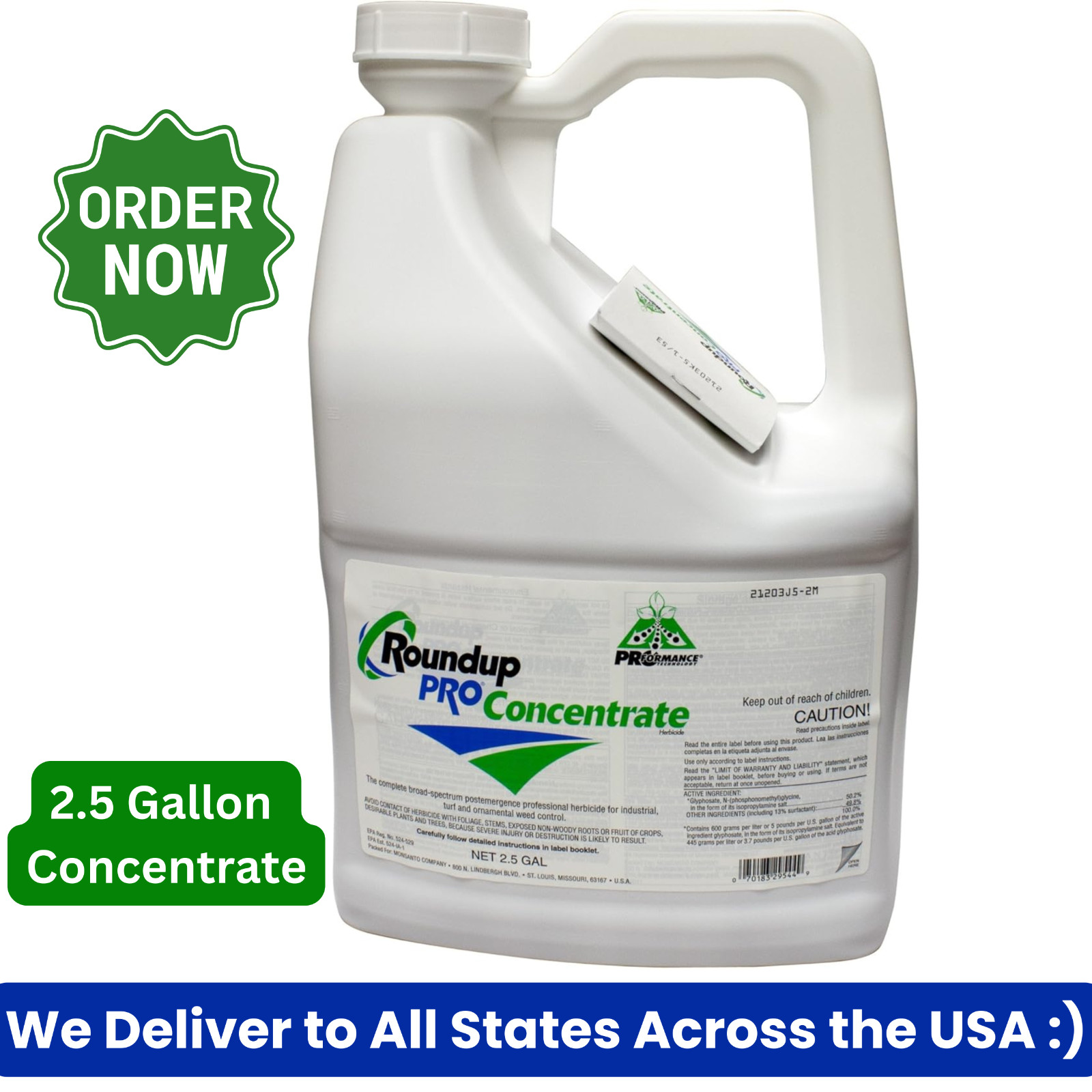 Roundup Pro Concentrate 2.5 Gallon Weed & Grass Killer Glyphosate 50.2 Herbicide