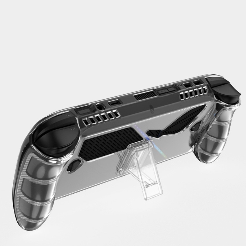 For ROG Xbox Ally X Handheld TPU Clear Case with Back Stand Protective Cover