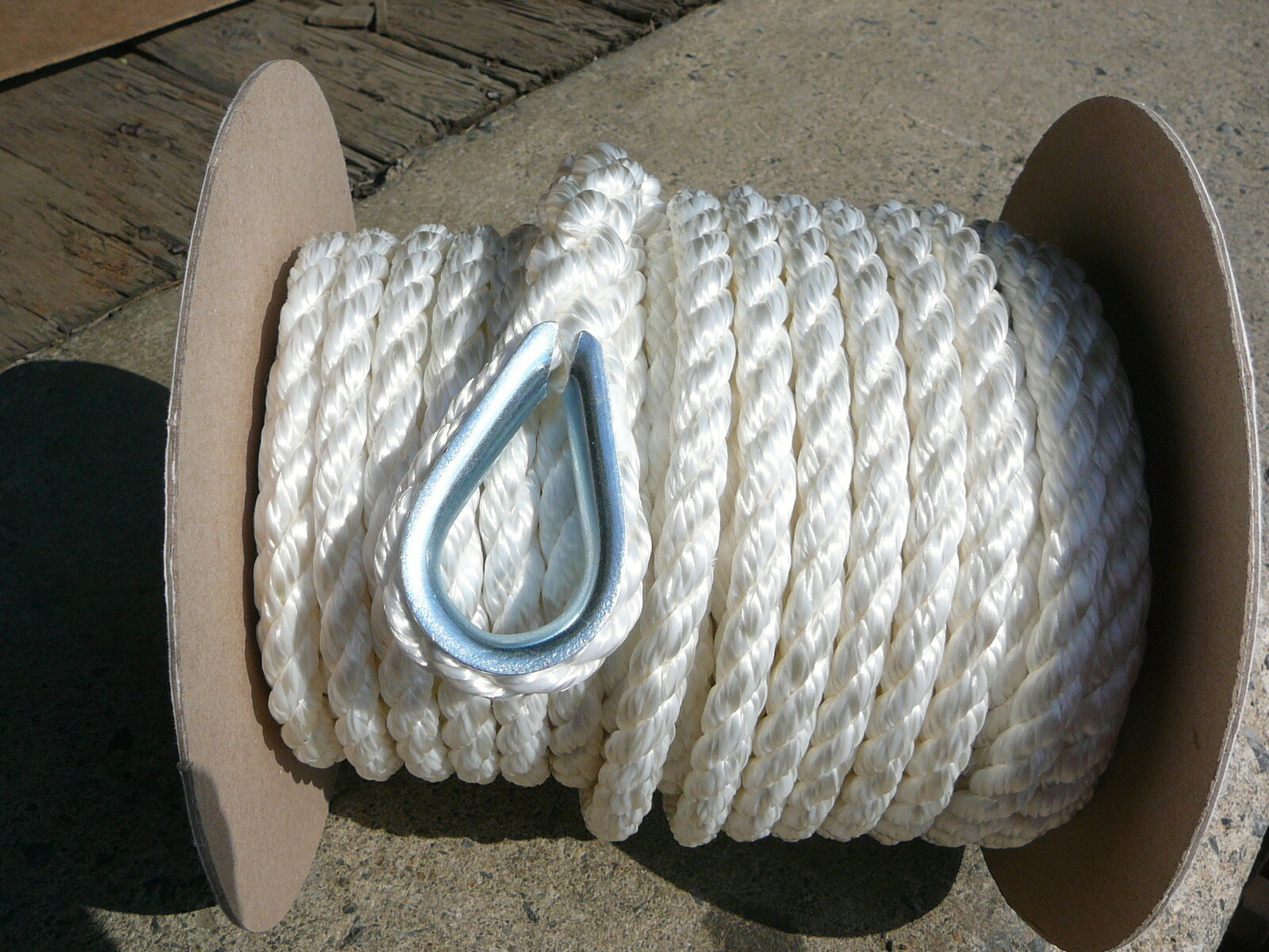 New 1/2" x 100' Twisted Nylon Anchor Line White