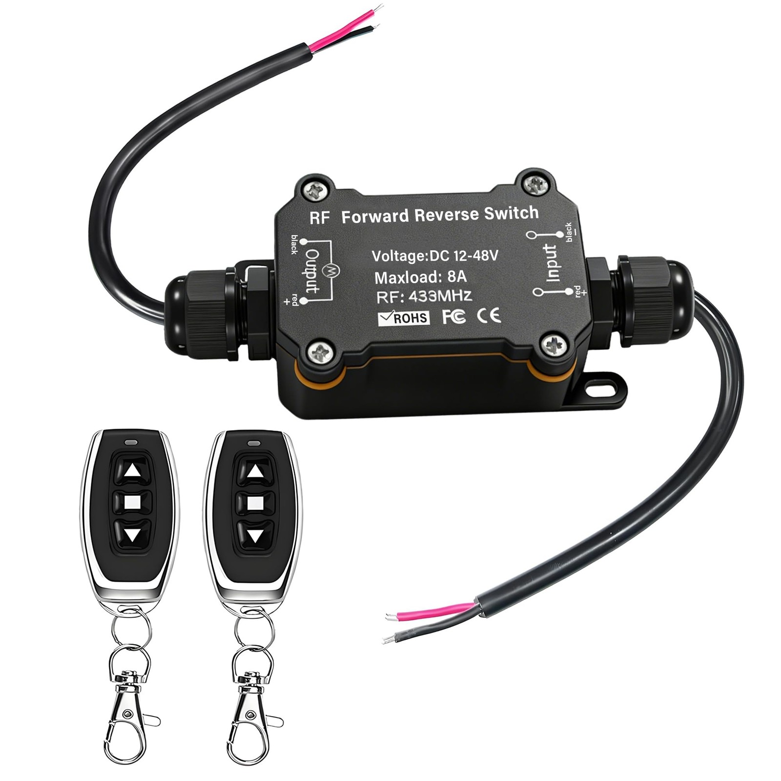 Forward and Reverse Remote Switch,DC 12V to 48V 8A Waterproof Remote Control ...