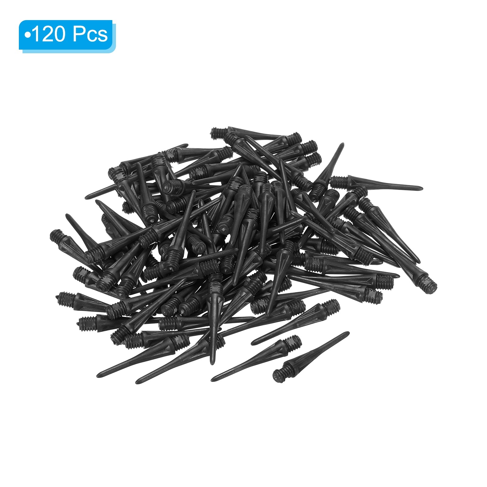 Plastic Dart Tips, 120 Pack 2BA Thread Soft Dart Tips Plastic Tip, Black