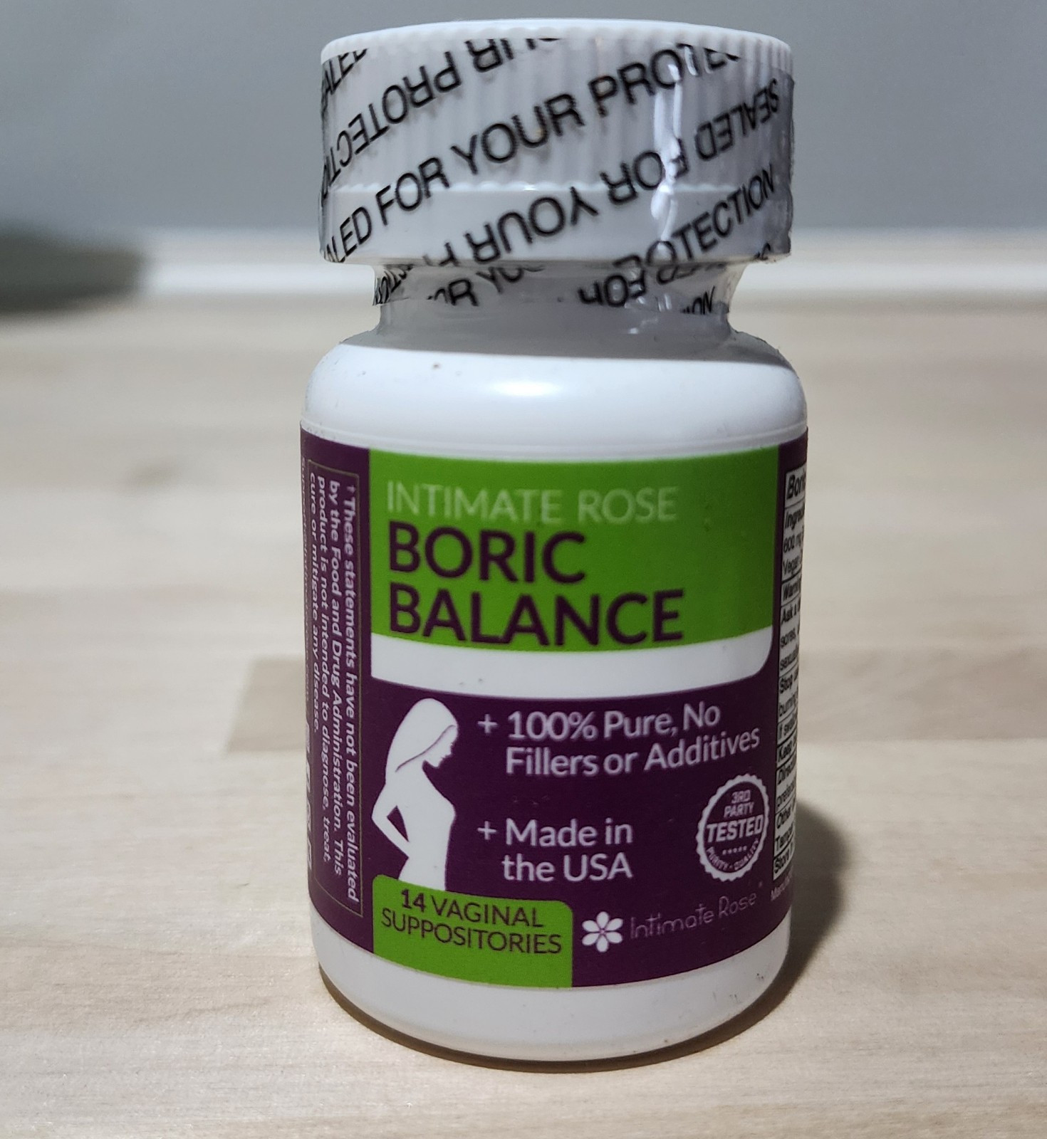 Intimate Rose Boric Suppositories -14 Count (600mg) 100% pure no fillers