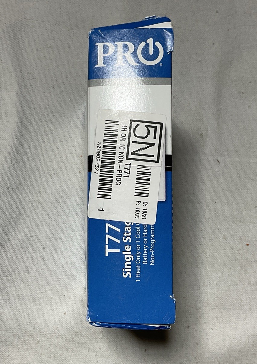 Pro1 IAQ T771 Non-Programmable Heat Cold Thermostat NO BATTERIES, OPEN BOX #1 A6