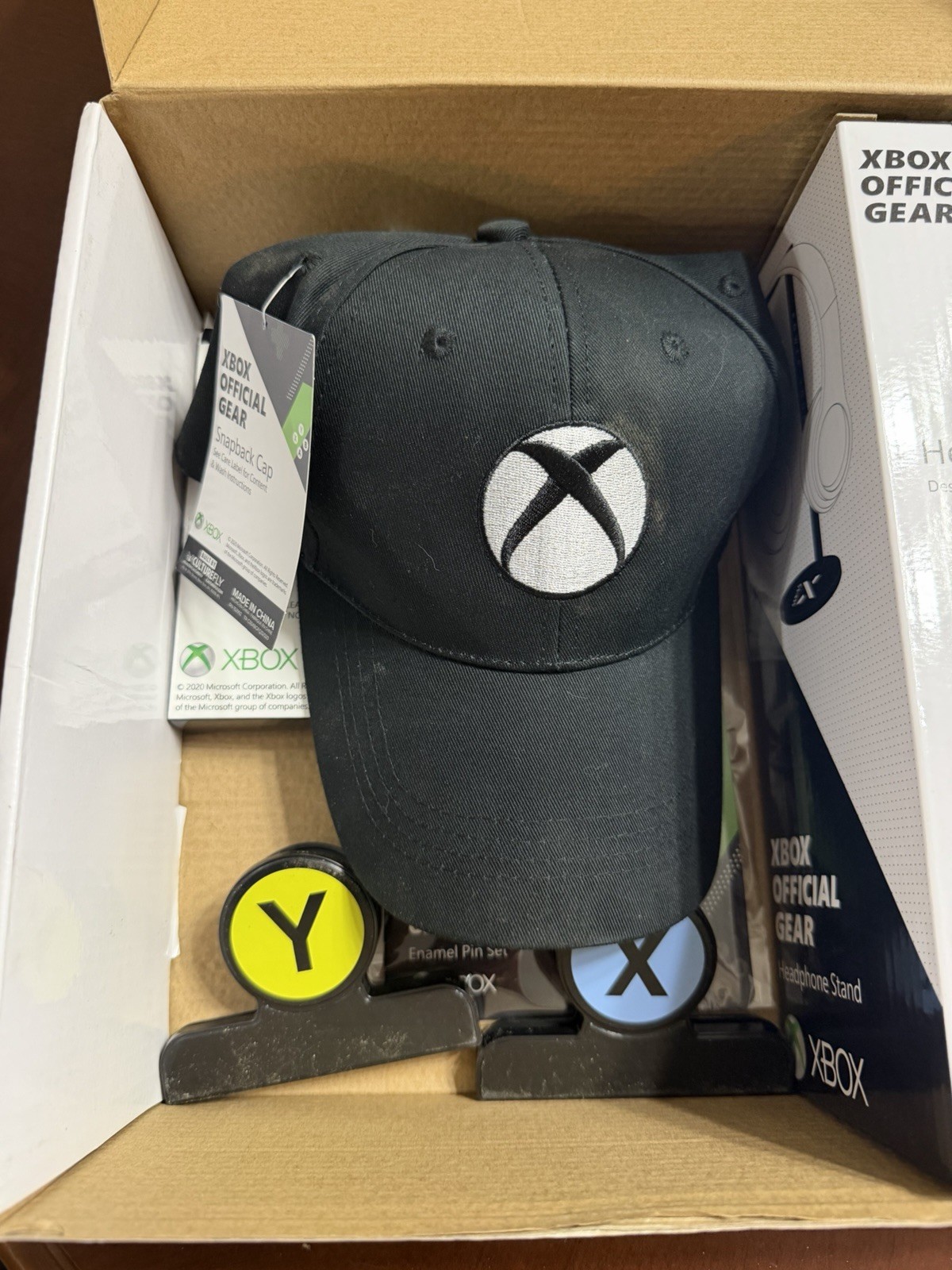 Xbox Official Gear Bundle Hat Headset Stand Pins Coaster Accessories Lot