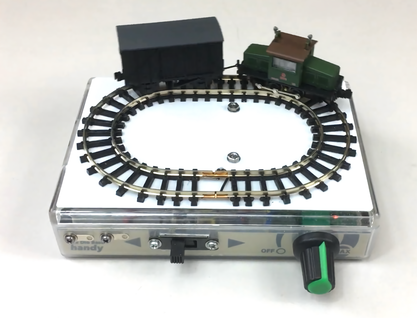 N/HOn30/HOe/009 TGW Portable Micro Layout Base "Black" w/Speed Control Throttle