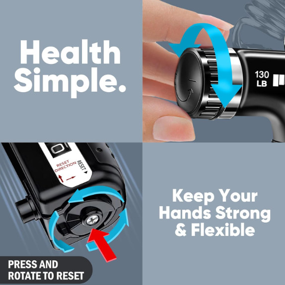 Grip Strength Trainer Kit (2 Pack) with Finger Exerciser, Hand Grip Strengthener