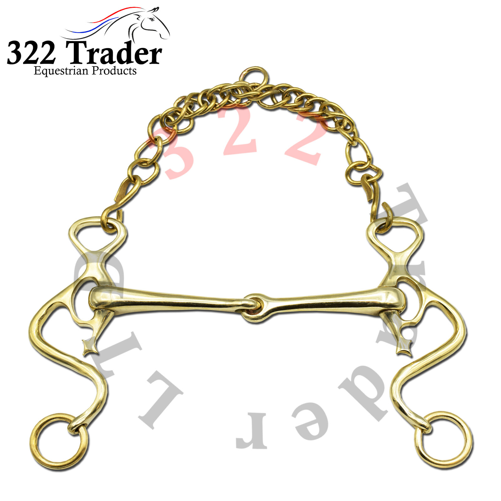 Royal Portuguese Bit With S-Toggle Leg 5/5.5/6" - Reins Hook