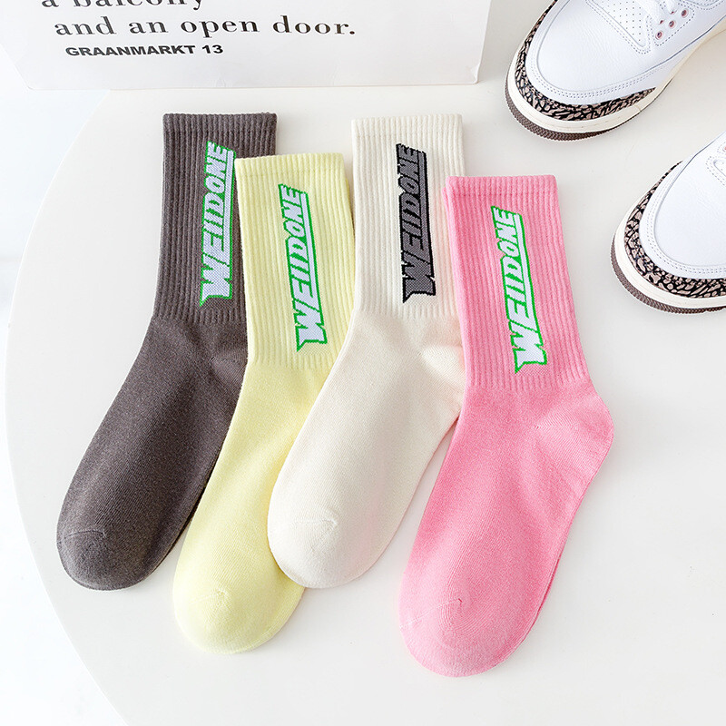 2 Pairs Crew Socks Mens Womens WE11 Breathable DONE Comfort Causal Athletic Sock