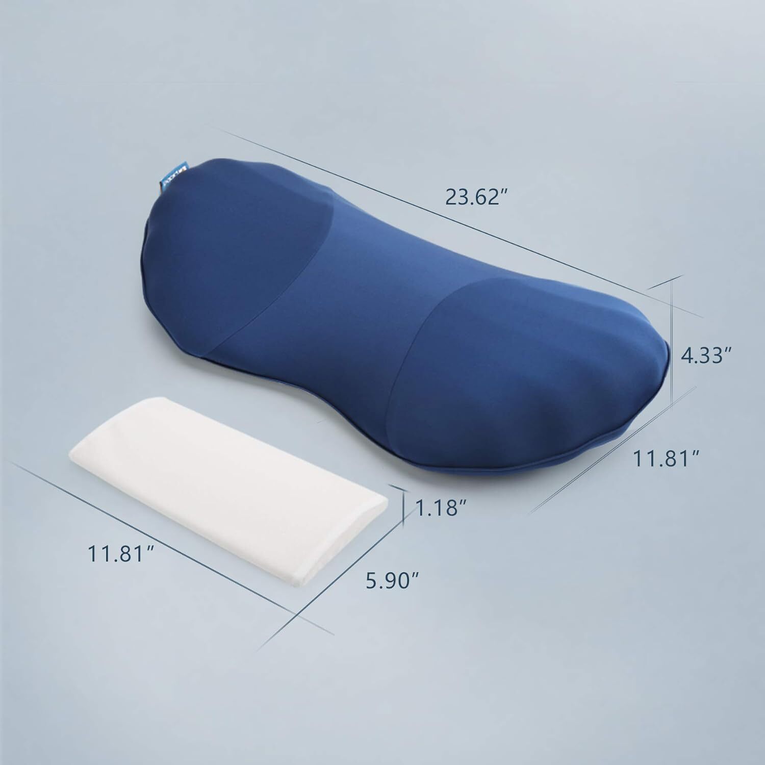 RESTCLOUD Adjustable Lumbar Support Includes a removable pad, Dark Blue