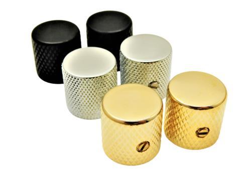 Flat Top Metal Knob with set screw, Brass fits CTS and Alpha Solid Shaft Pots