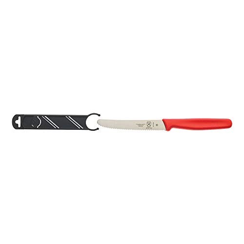 Mercer Culinary M33932RDB Bar Knife, 4-5/16” Wavy Edge, Rounded Tip, Red