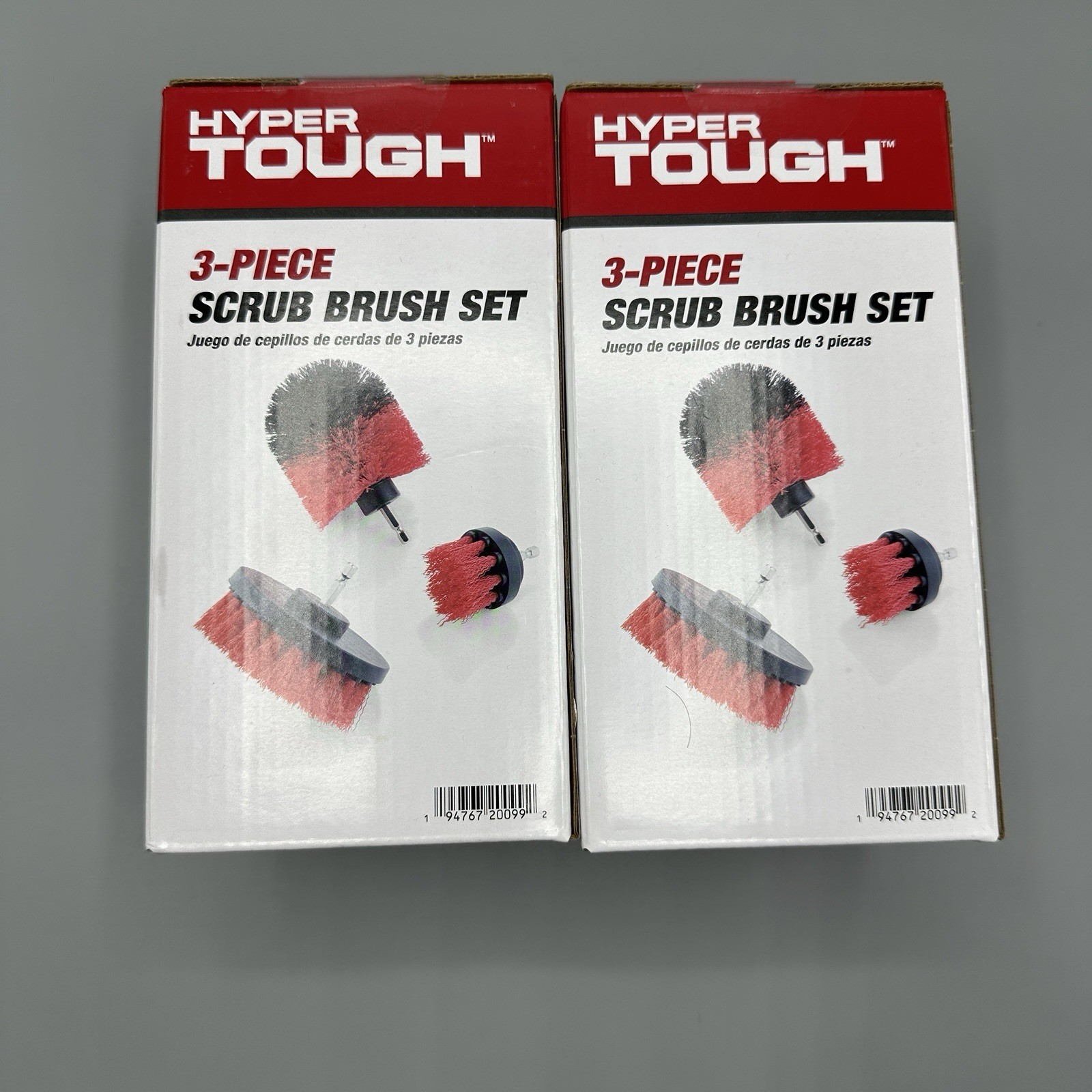 Hyper Tough Nylon Scrub Brush Cleaning Attachments for Power Drill Bit Sets (2)