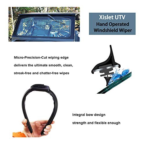 2 Pack UTV Windshield Wiper Kit Hand Operated UTV Wiper Kit Manual Kit