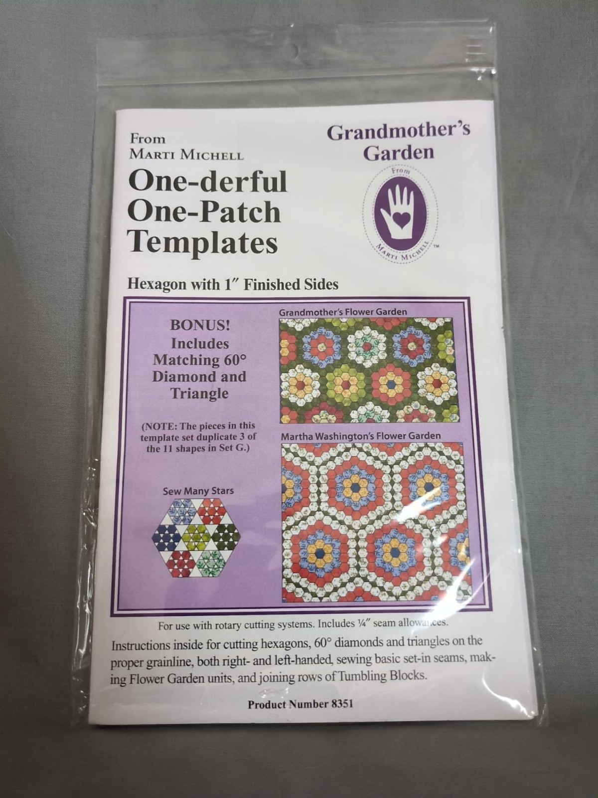 Marti Mitchell Grandmother's Garden Template #8351 - NEW