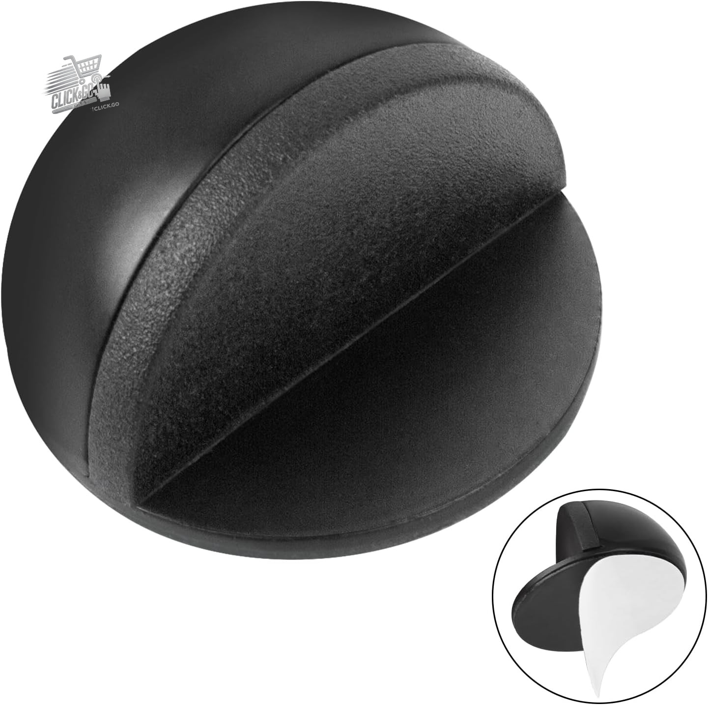 Stainless Steel Door Stop Adhesive Door Block Floor Rubber Bumper Wall Silver