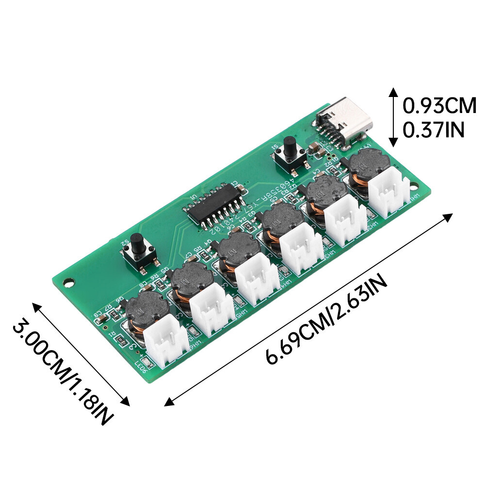 Type-C DC 5V DIY Ultrasonic Mist Maker 6 Channel Atomizing Module Humidifier