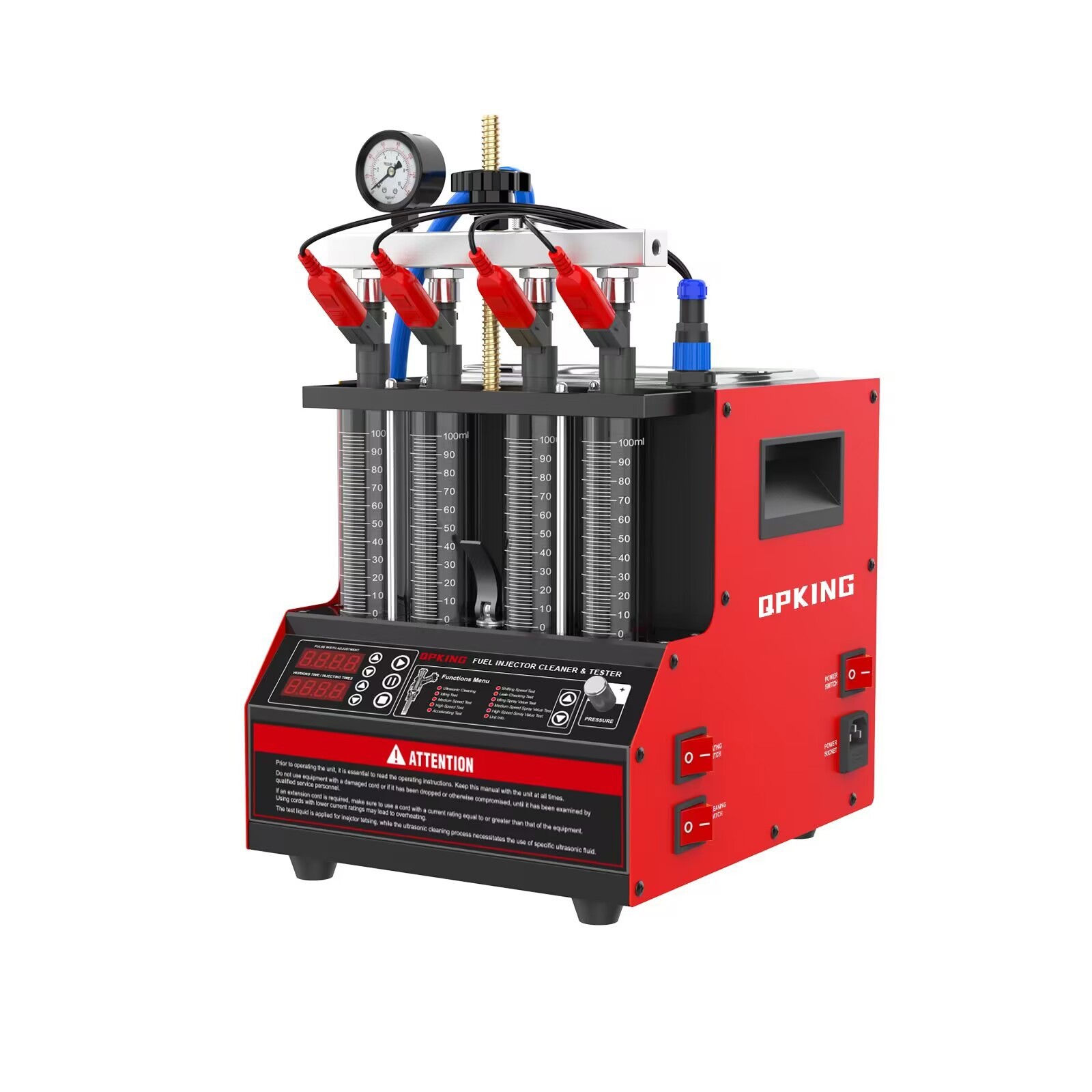 Fuel Injector Cleaner Tester Machine 4 Cylinder Ultrasonic Heating Cleaning