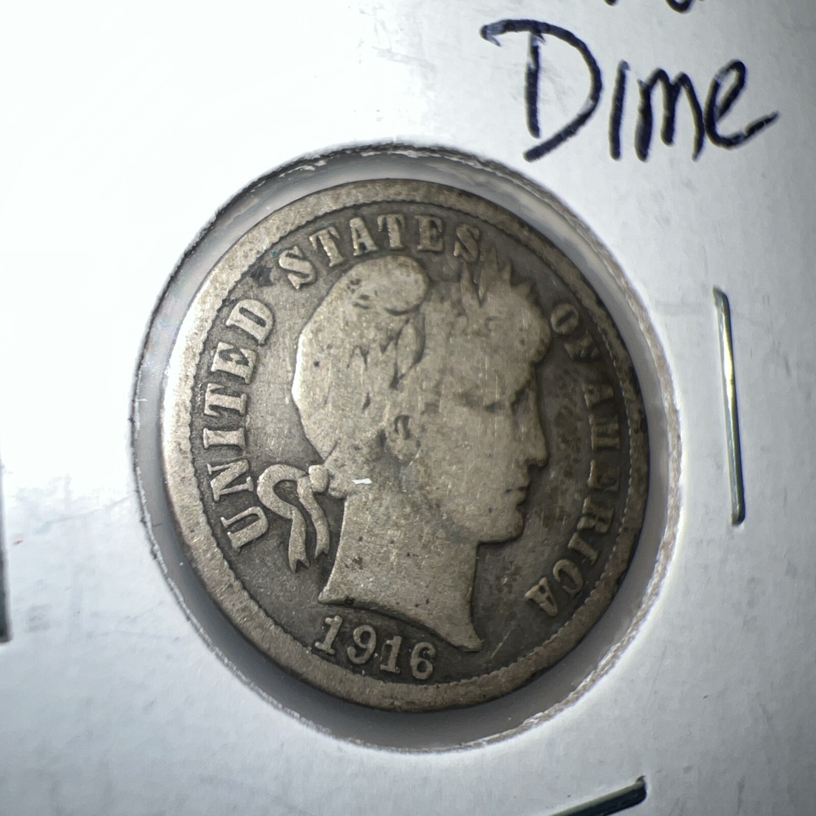 1916 Barber Dime (P) No Mint Mark