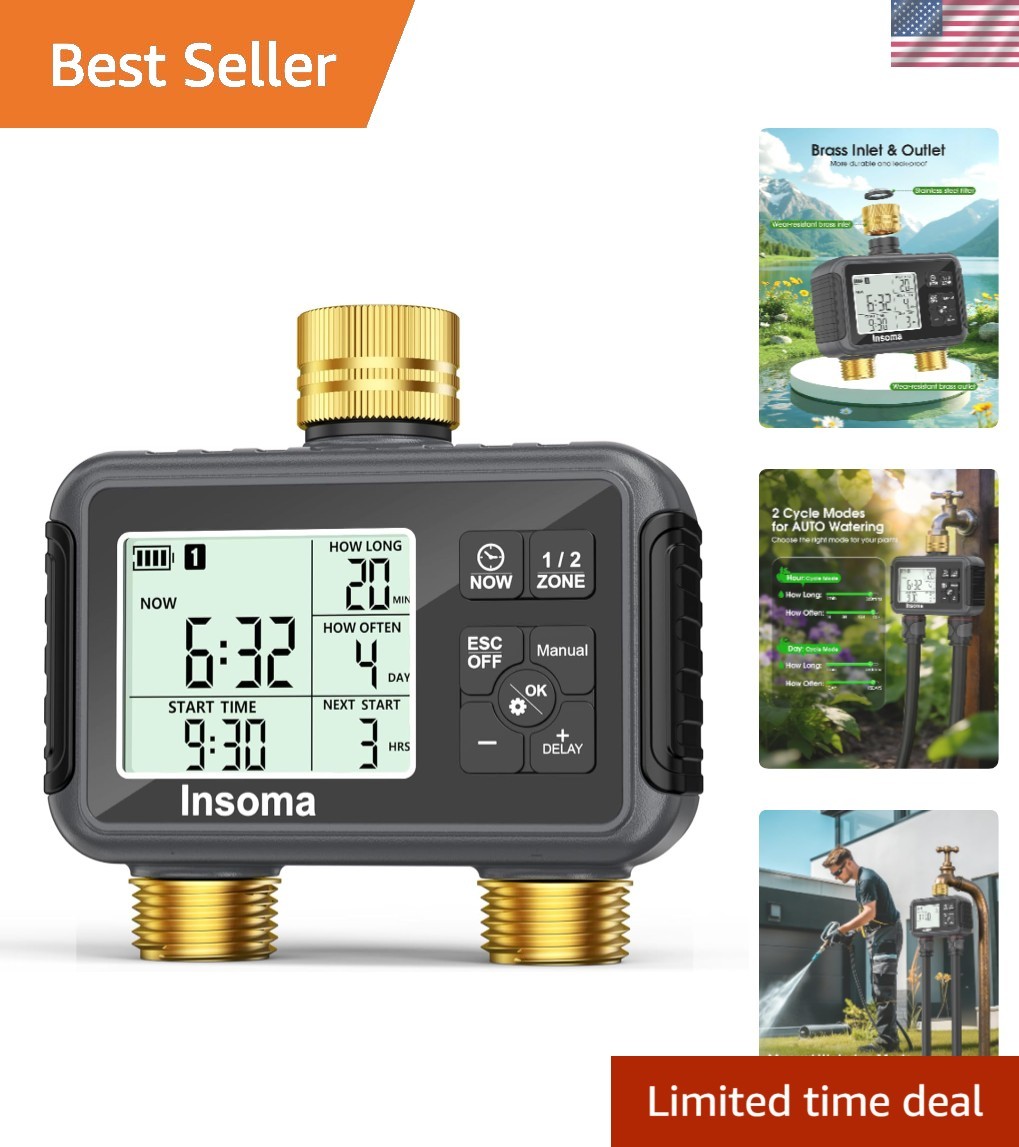 Smart 2-Zone Waterproof Hose Timer with LCD for Efficient Garden Irrigation