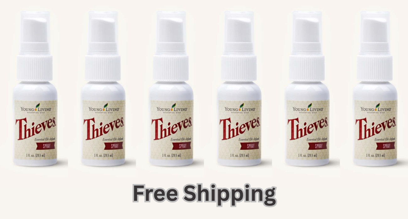 Pack of 6 Young Living Thieves Spray 1 fl oz - New & Free Shipping