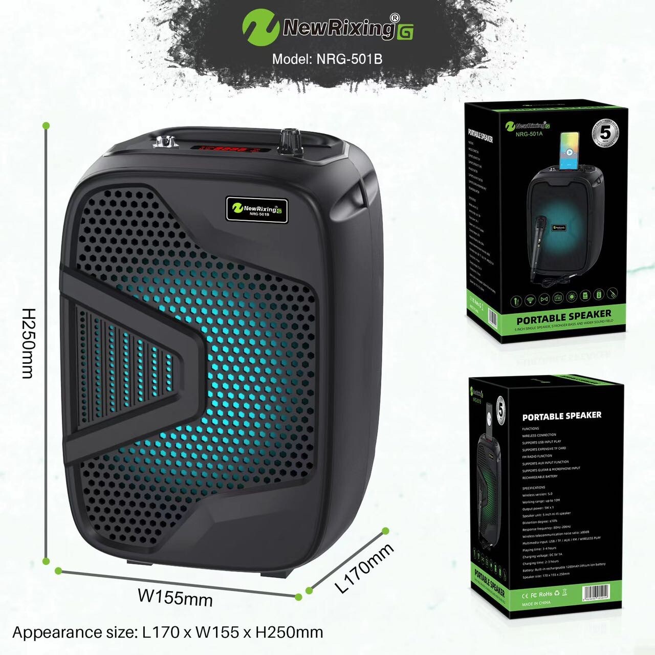 Portable Karaoke Machine Speaker with Microphone,Bluetooth 5.0, Wireless Speaker