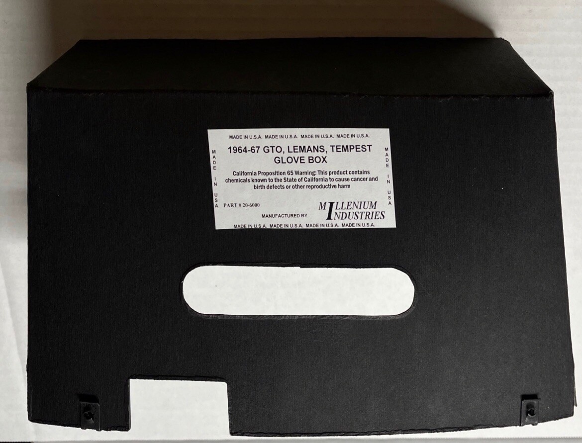 1964-67 Pontiac GTO, Lemans, & Tempest Glove Box Insert Licensed OEM Replacement