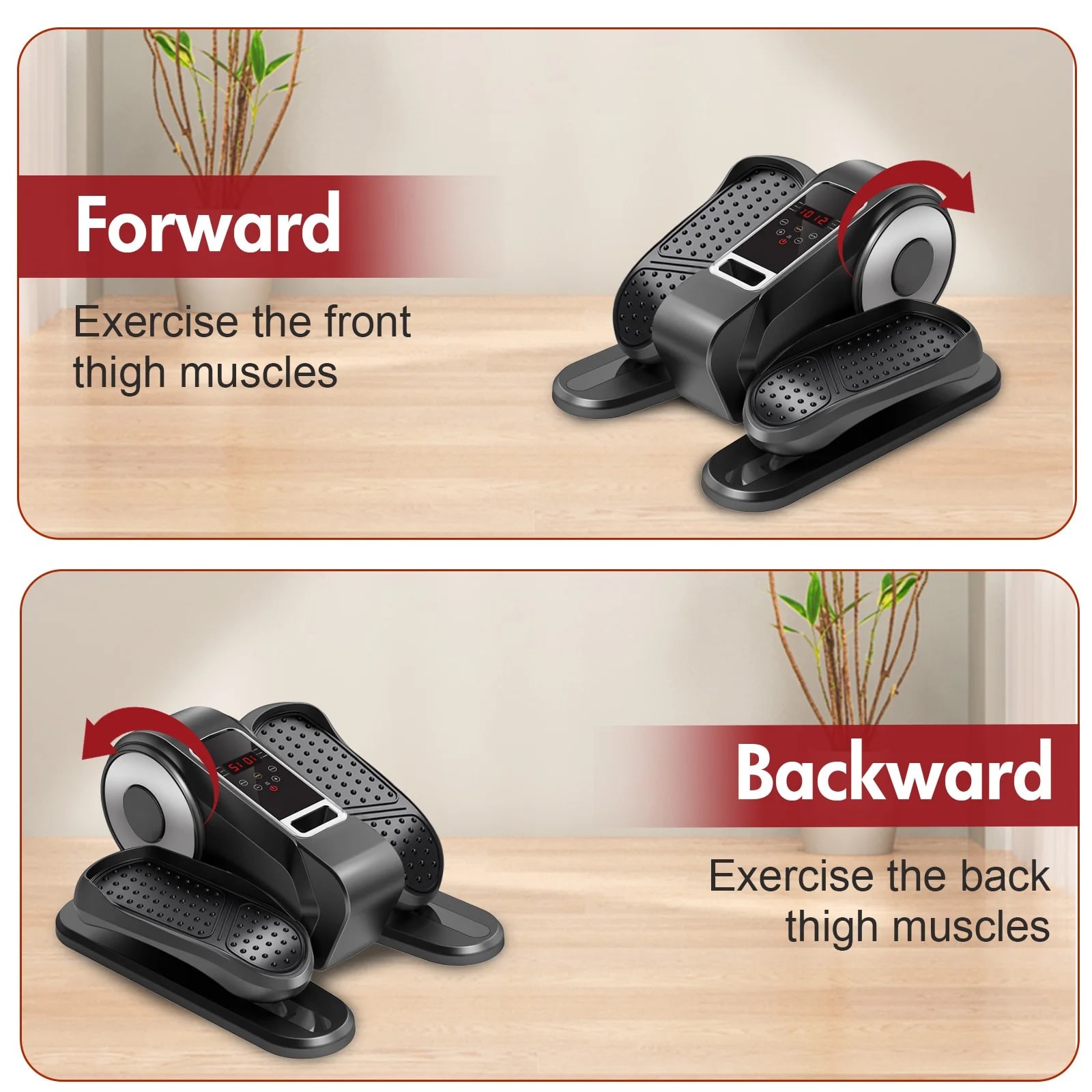Under Desk Elliptical Machine Portable Mini Leg Exerciser with LCD Remote