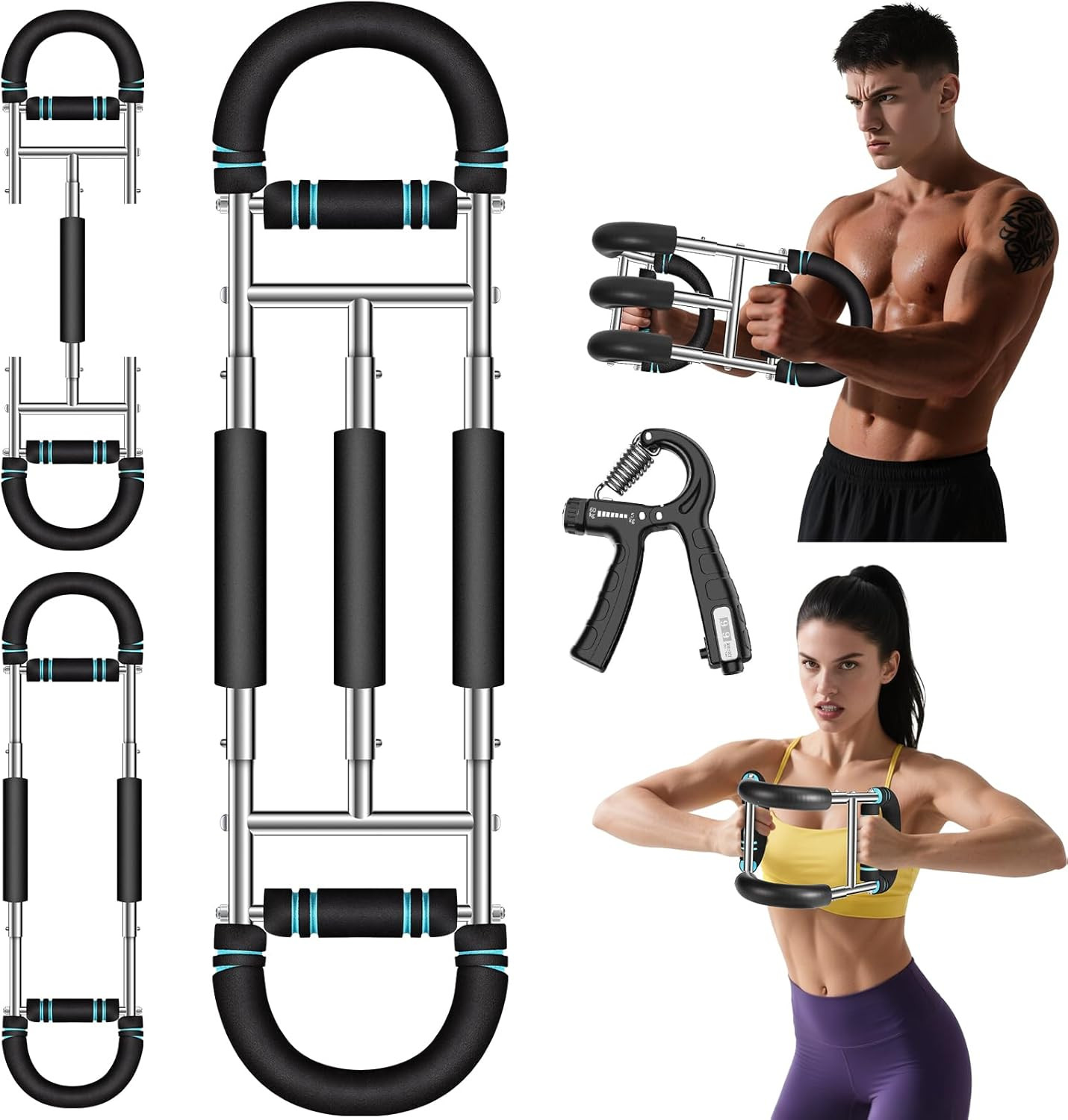 Twister Arm Trainer with Grip Strength Trainer, 20-270Lbs Adjustable & 20-160Lbs