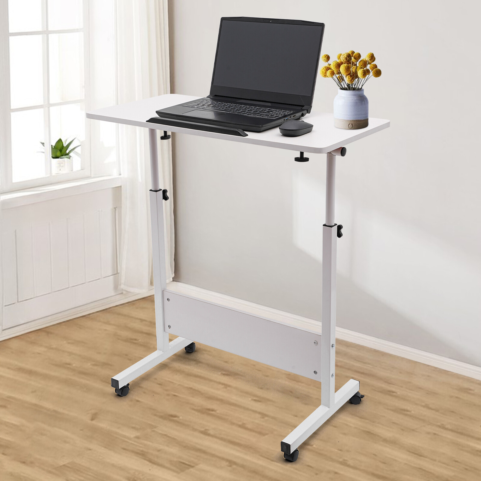 Adjustable Height Standing Desk Moveable Laptop Desk Write Table Computer Stand