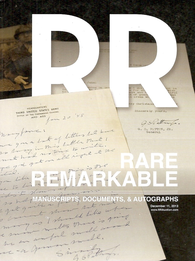 RR Manucripts Documents & Autographs Auction Catalog December 2013
