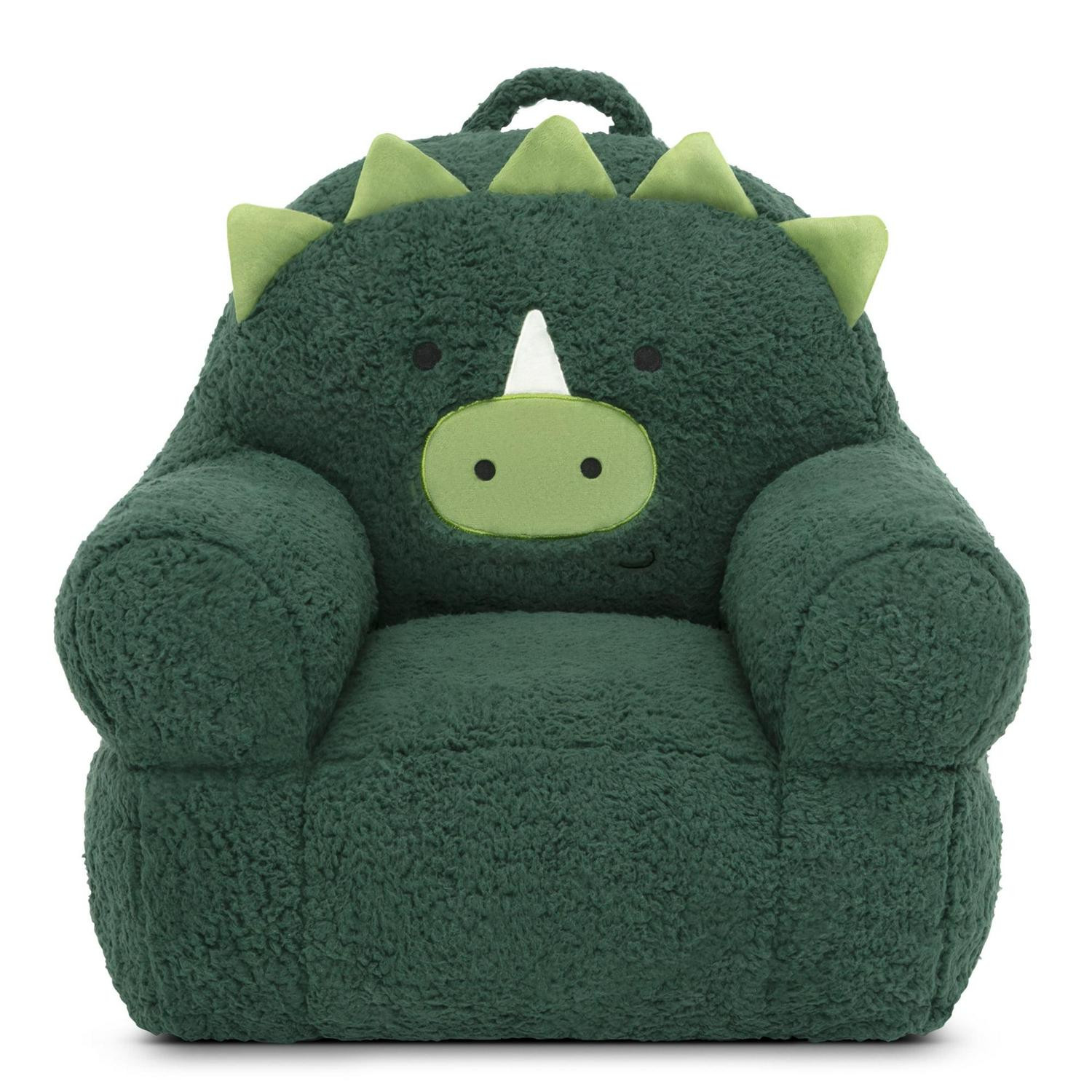 Buddy Chair Dinosaur Green Toddler Comfortable Soft Plush Lightweight Kids Seat