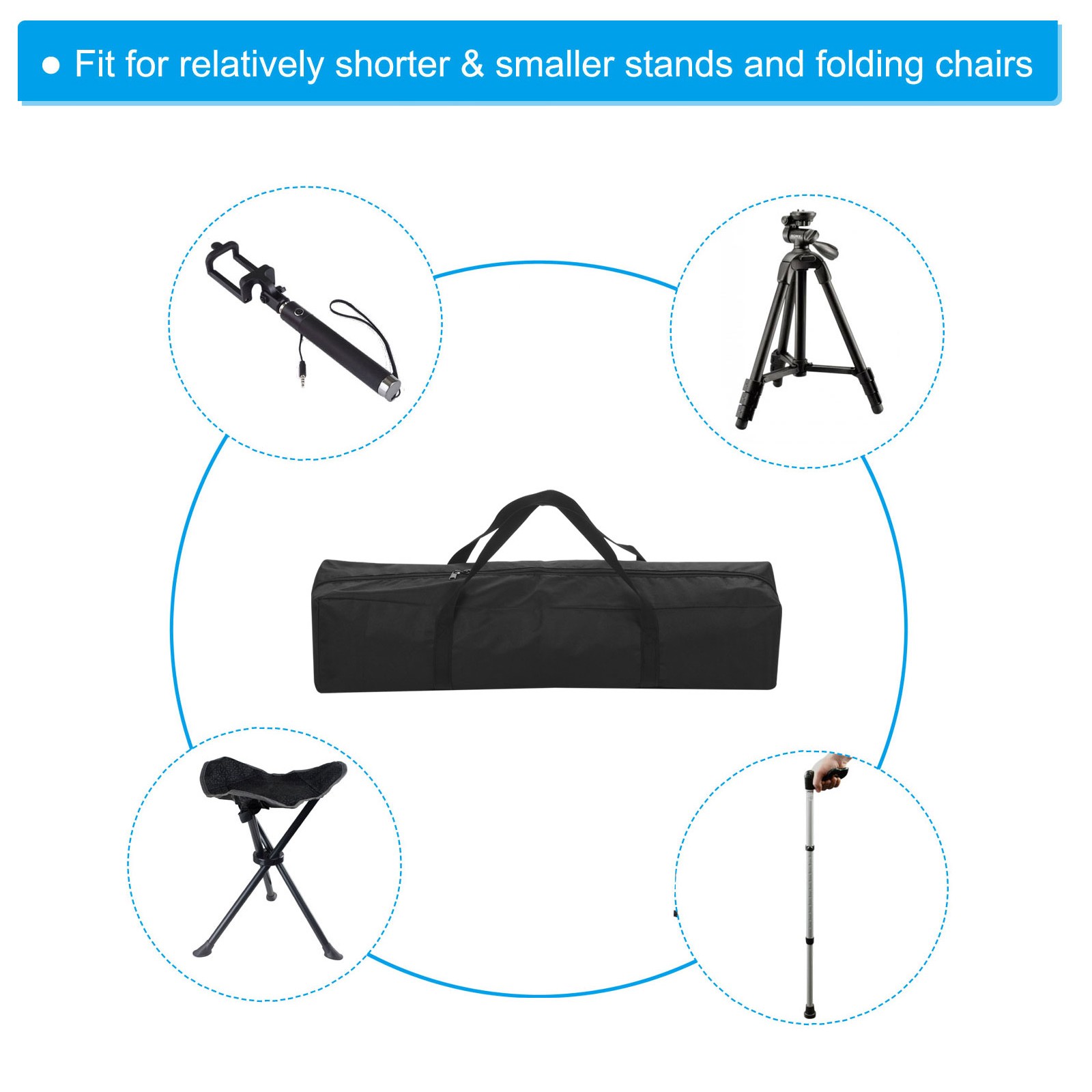 2Pcs 25" Camp Chair Replacement Bag Nylon Large Zippered Carrying Bag with Strap