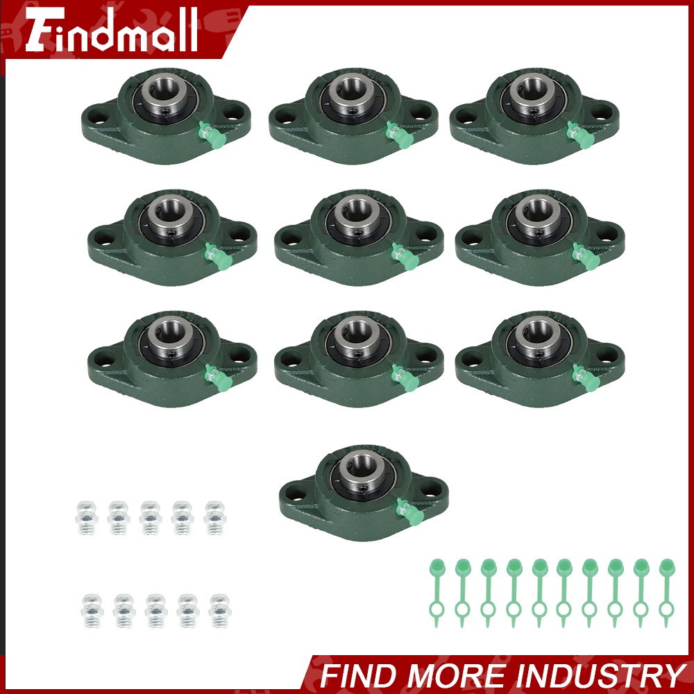 10PC UCFL202-10 Pillow Block Flange Bearing 5/8" Bore 2 Bolt Solid Base