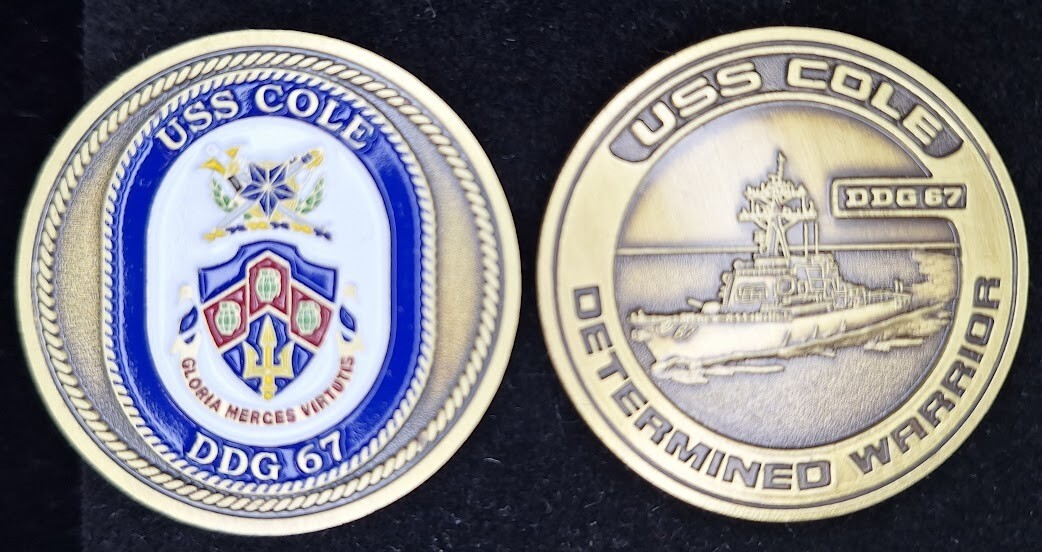 DDG-67 USS COLE - Determined Warrior - Navy Challenge Coin