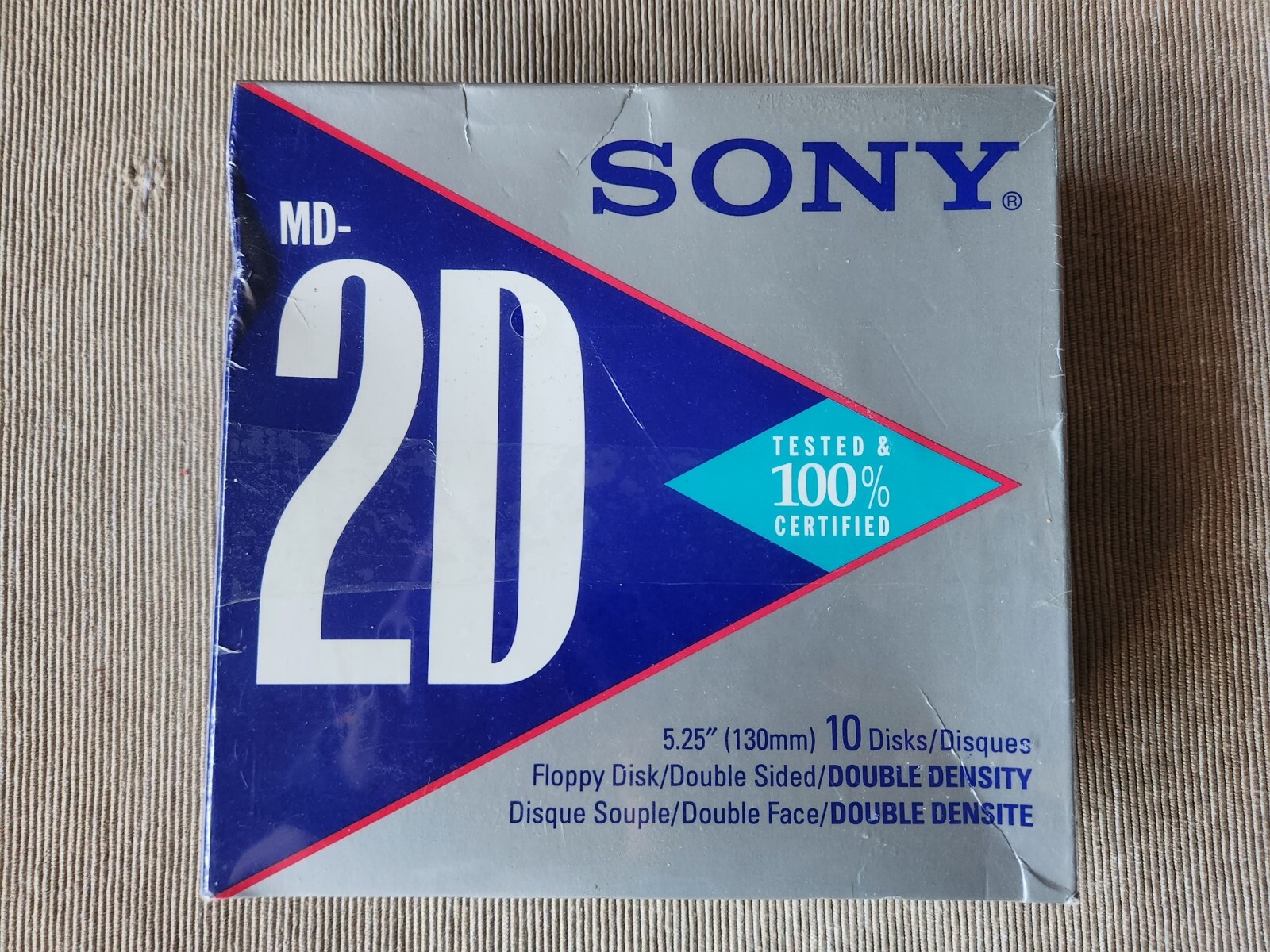 NIB Shrink wrapped Vintage SONY MD-2D 5.25 Inch Floppy Disks Box of 10 New