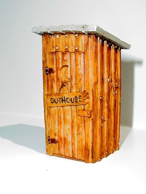 Outhouse Miniature Custom Rustic 1/24 Scale G Scale Diorama Accessory Item
