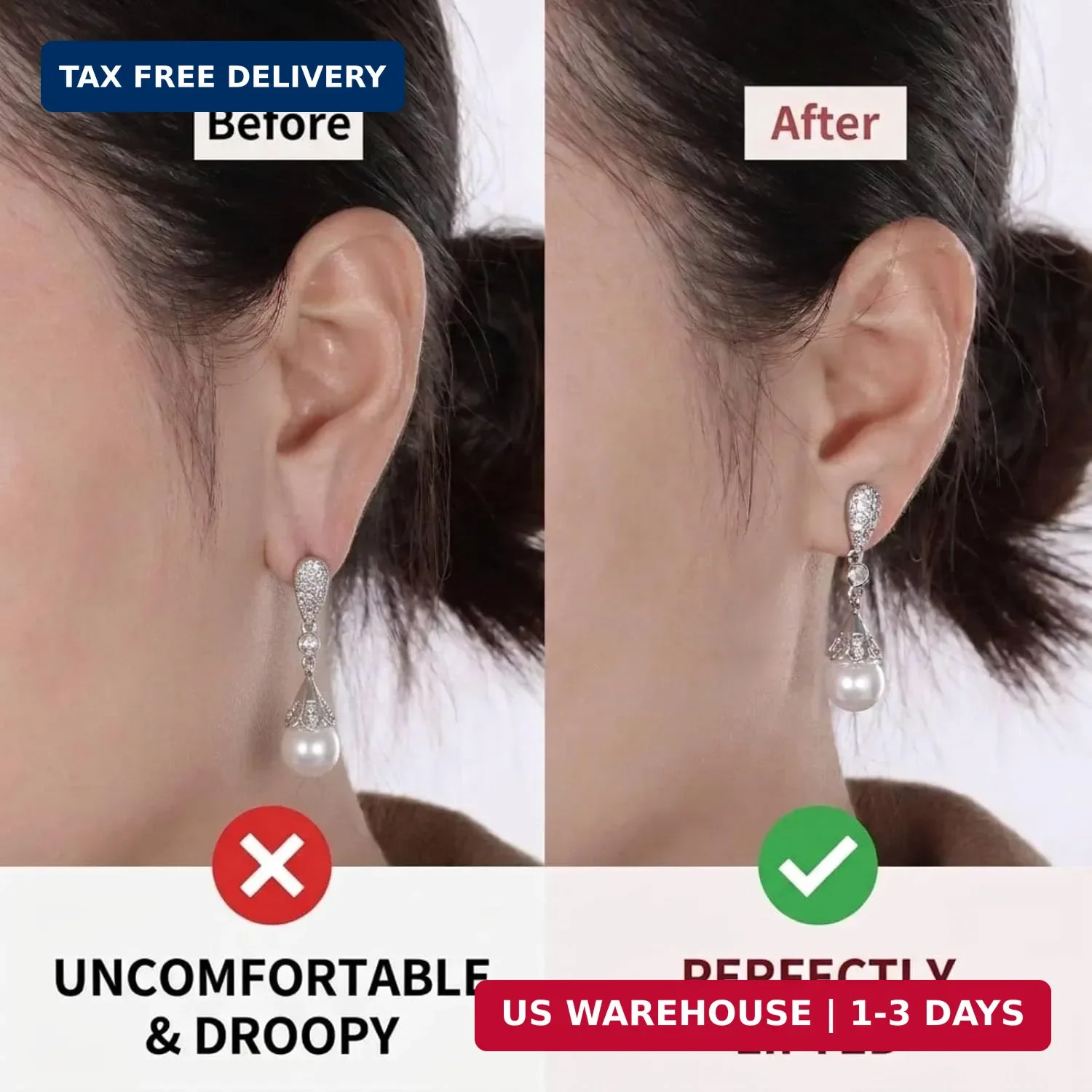 Earring Backs for Droopy Ears, 4PCS Flower Shape Earring Support Backs Replaceme