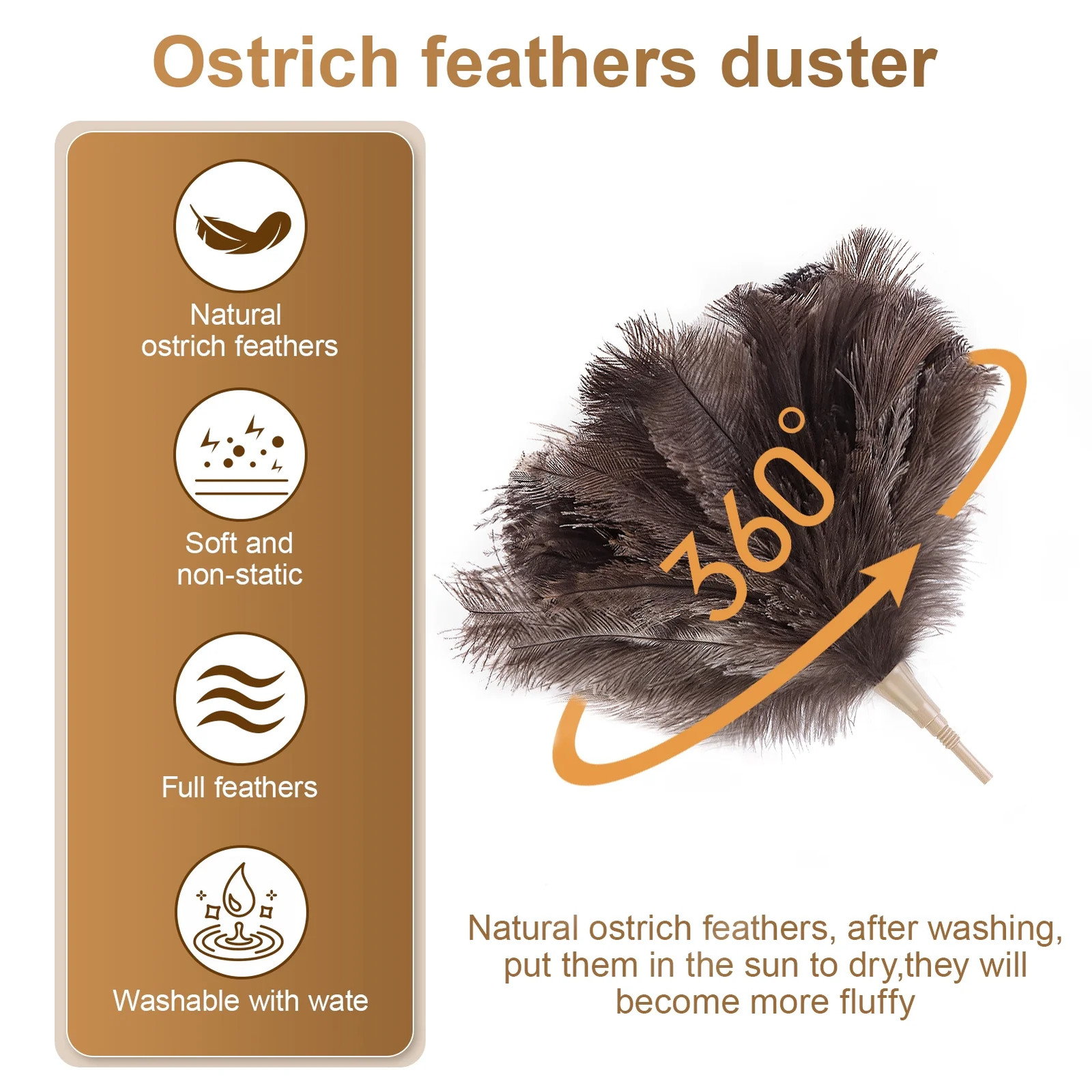 EverClean Dusting Tool Ostrich Feather Duster Soft