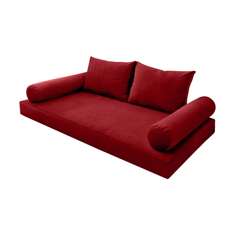 V1 Velvet Indoor Daybed Mattress Pillow Cover Complete Set Knife Edge Twin AD369