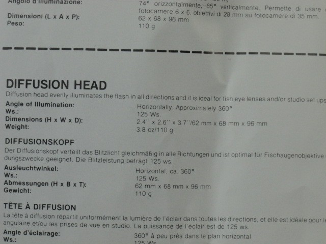 Sunpak Diffusion Head DH-1 For Auto 622